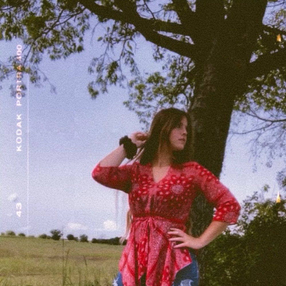 Red bandanna 
See-through
Blouse